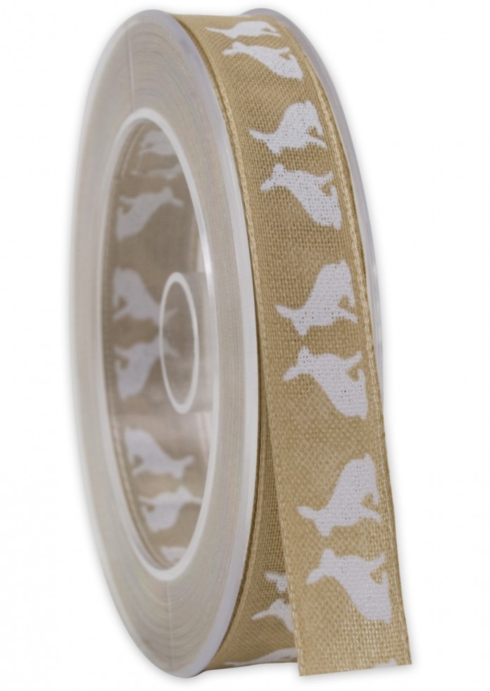Rabbit Print Ribbon Beige