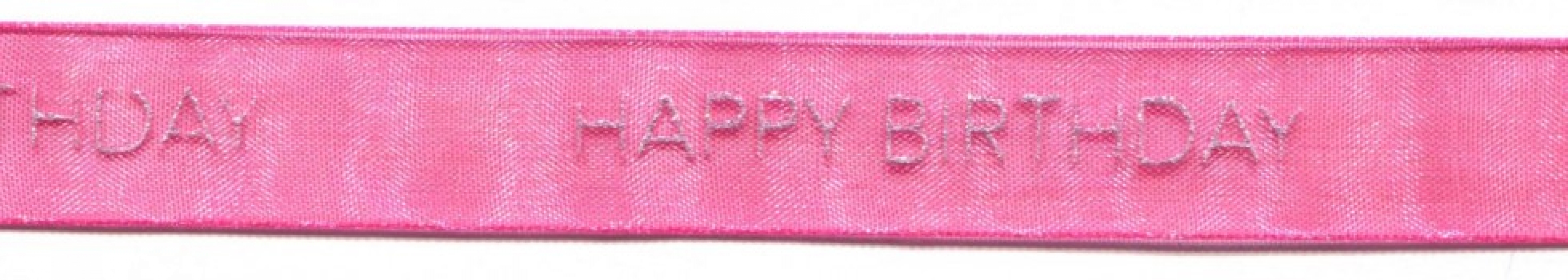Birthday Organza Ribbon Cerise Pink