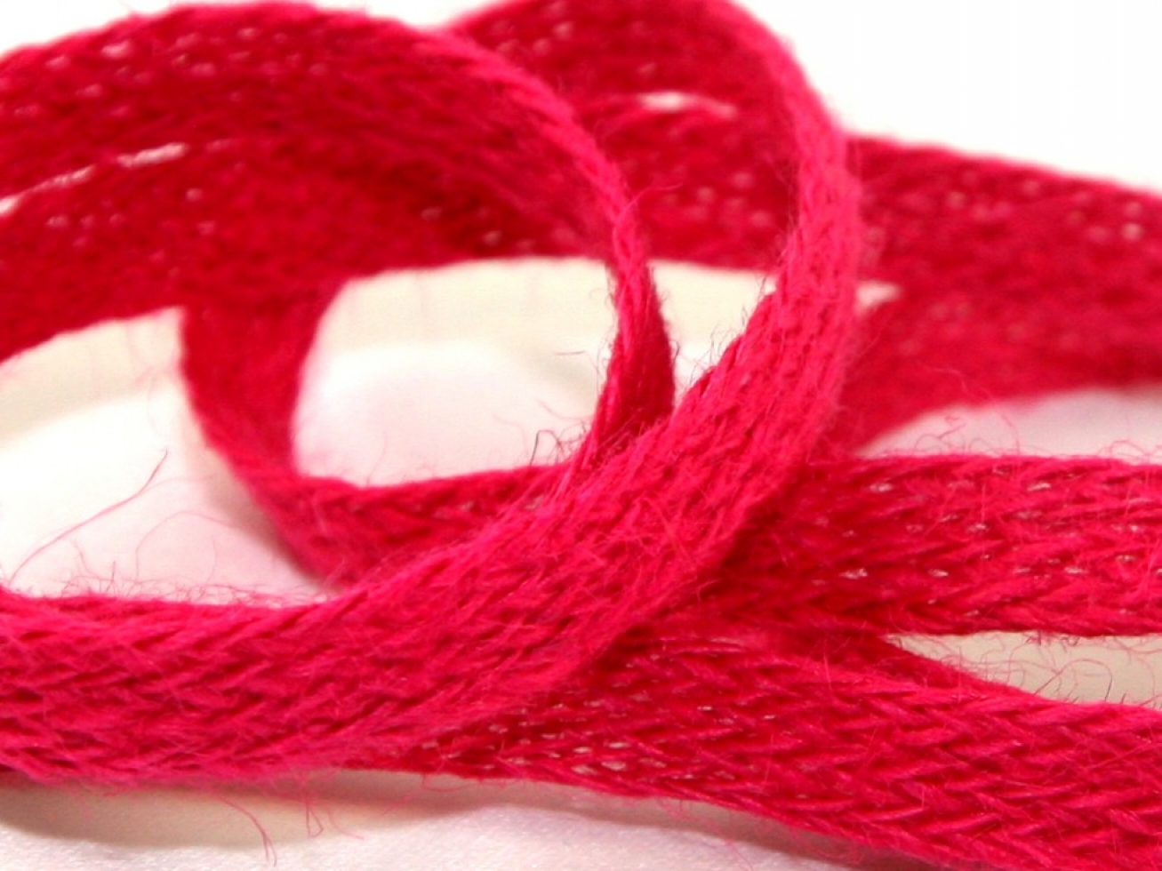 Woven Hessian Ribbon Fuchsia Pink