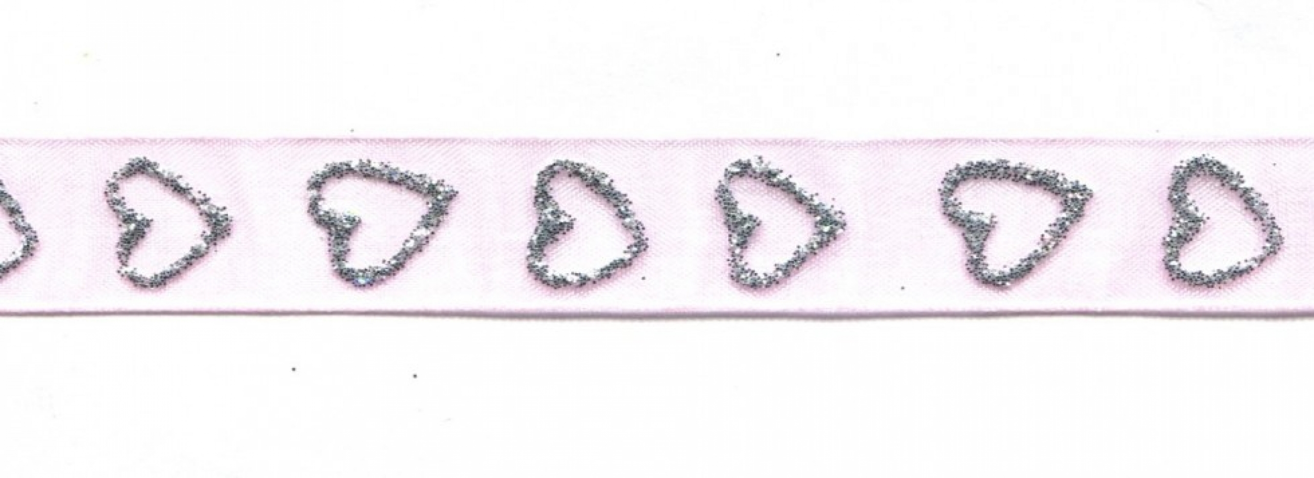 Heart Organza Ribbon Pink