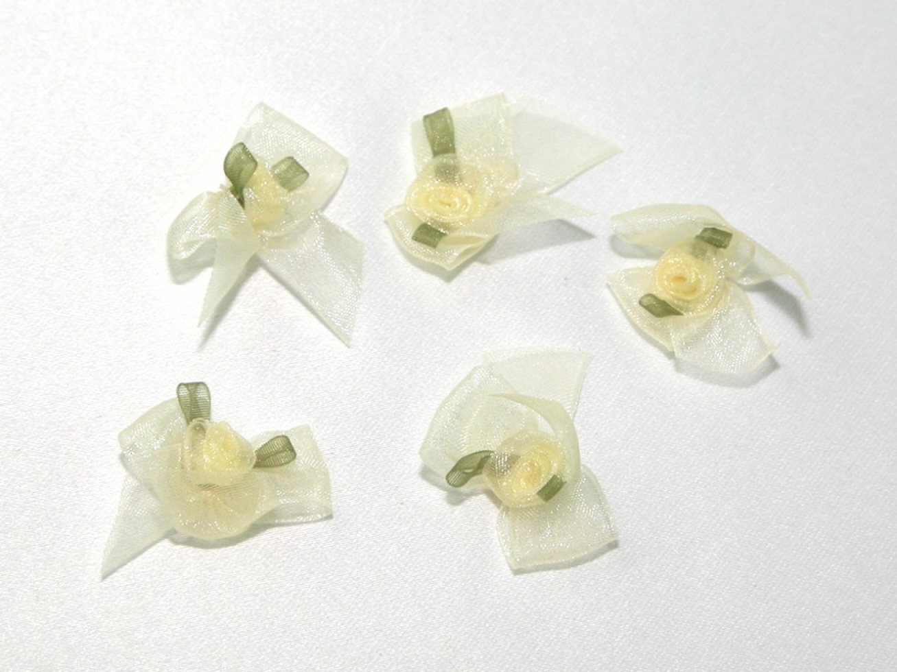 Organza Ribbon Bows Cream