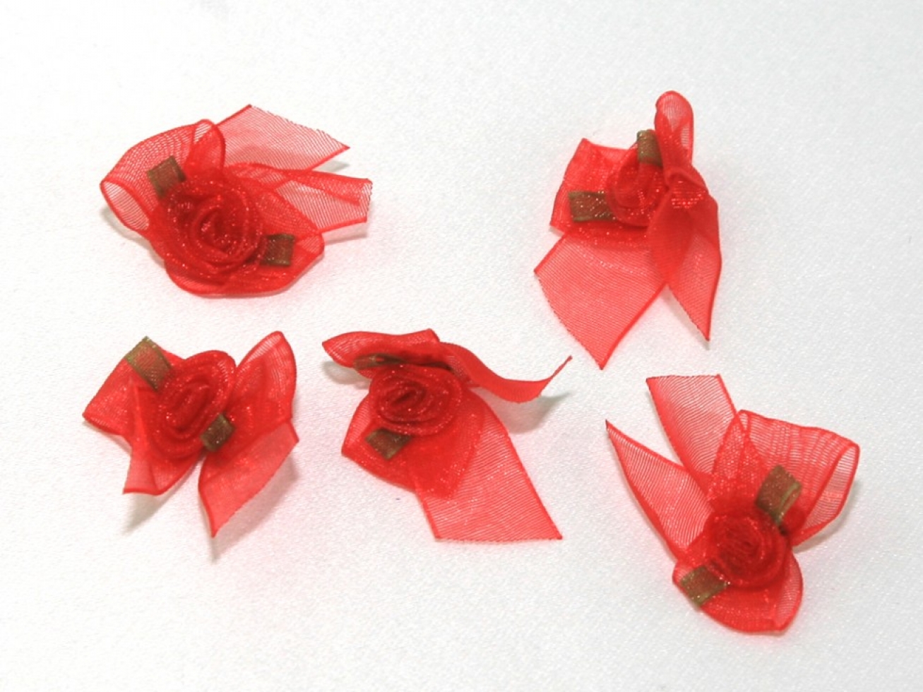Organza Ribbon Bows Red