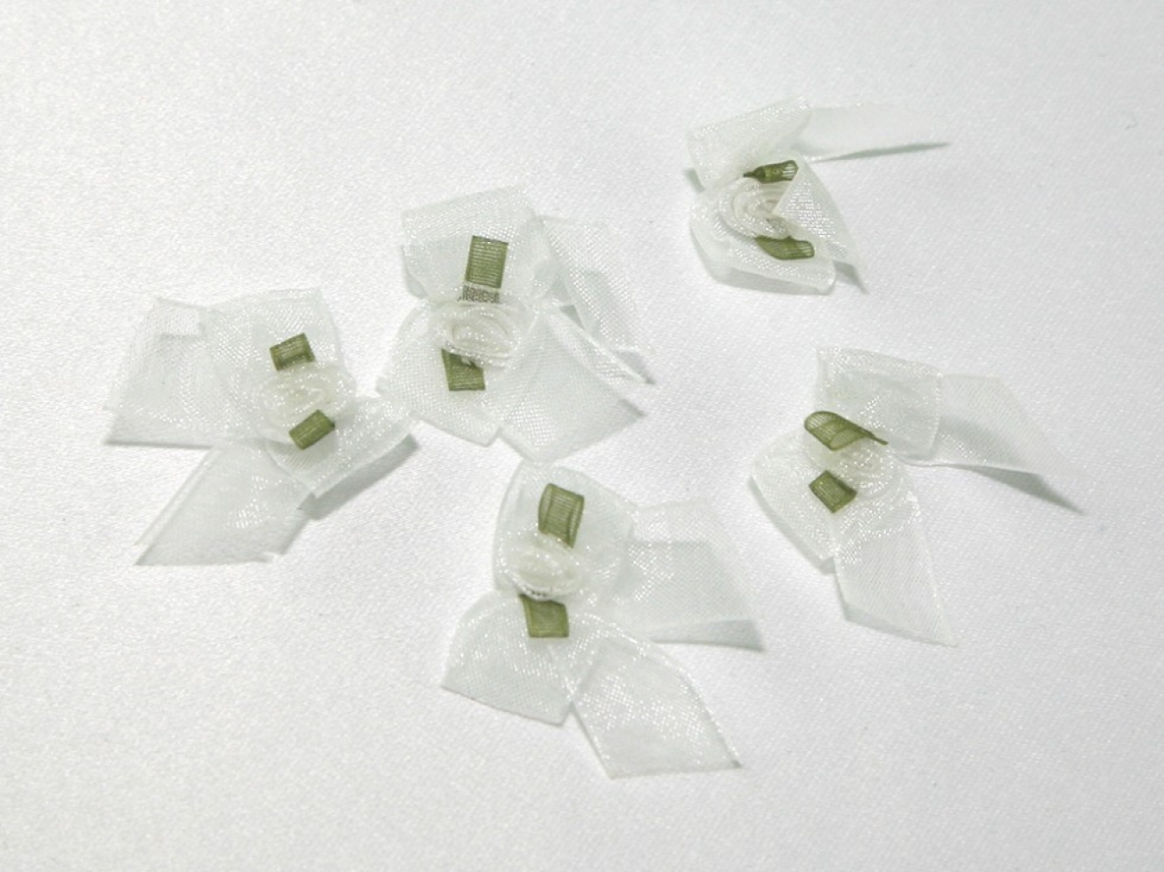 Organza Ribbon Bows White