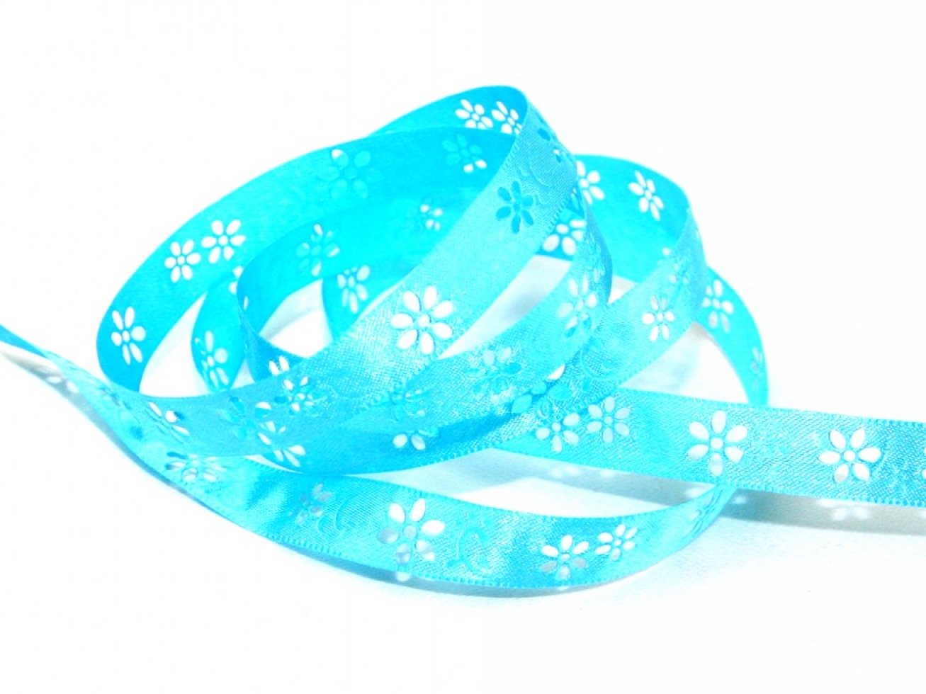 Daisy Satin Ribbon Turquoise