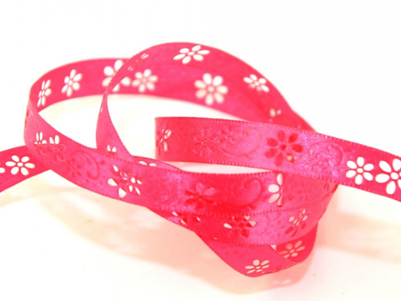 Daisy Satin Ribbon Fuchsia Pink