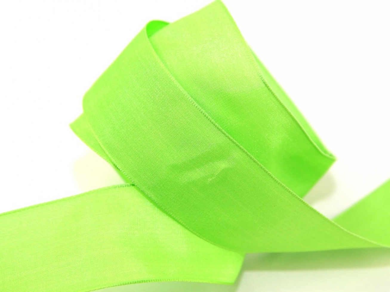 Wire Edge Taffeta Ribbon Green