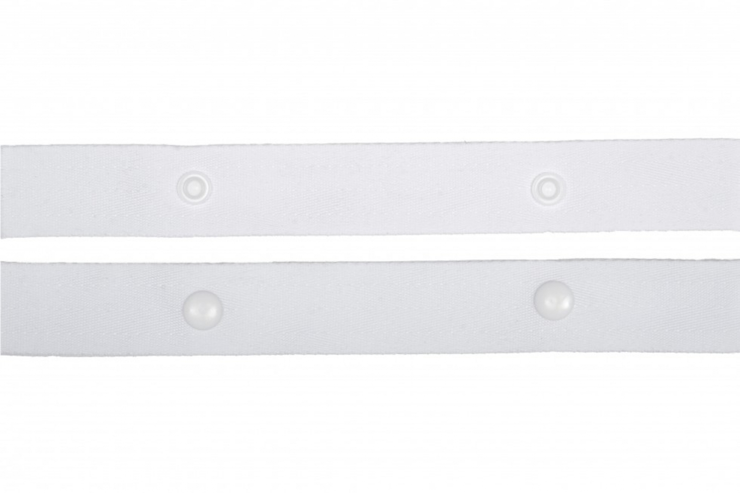 Hemline Press Fastener Snap Tape White
