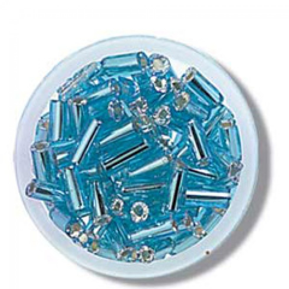 Trimits Glass Bugle Beads Ice Blue