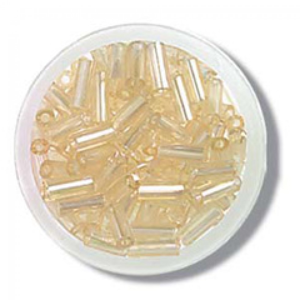 Trimits Glass Bugle Beads Pale Gold