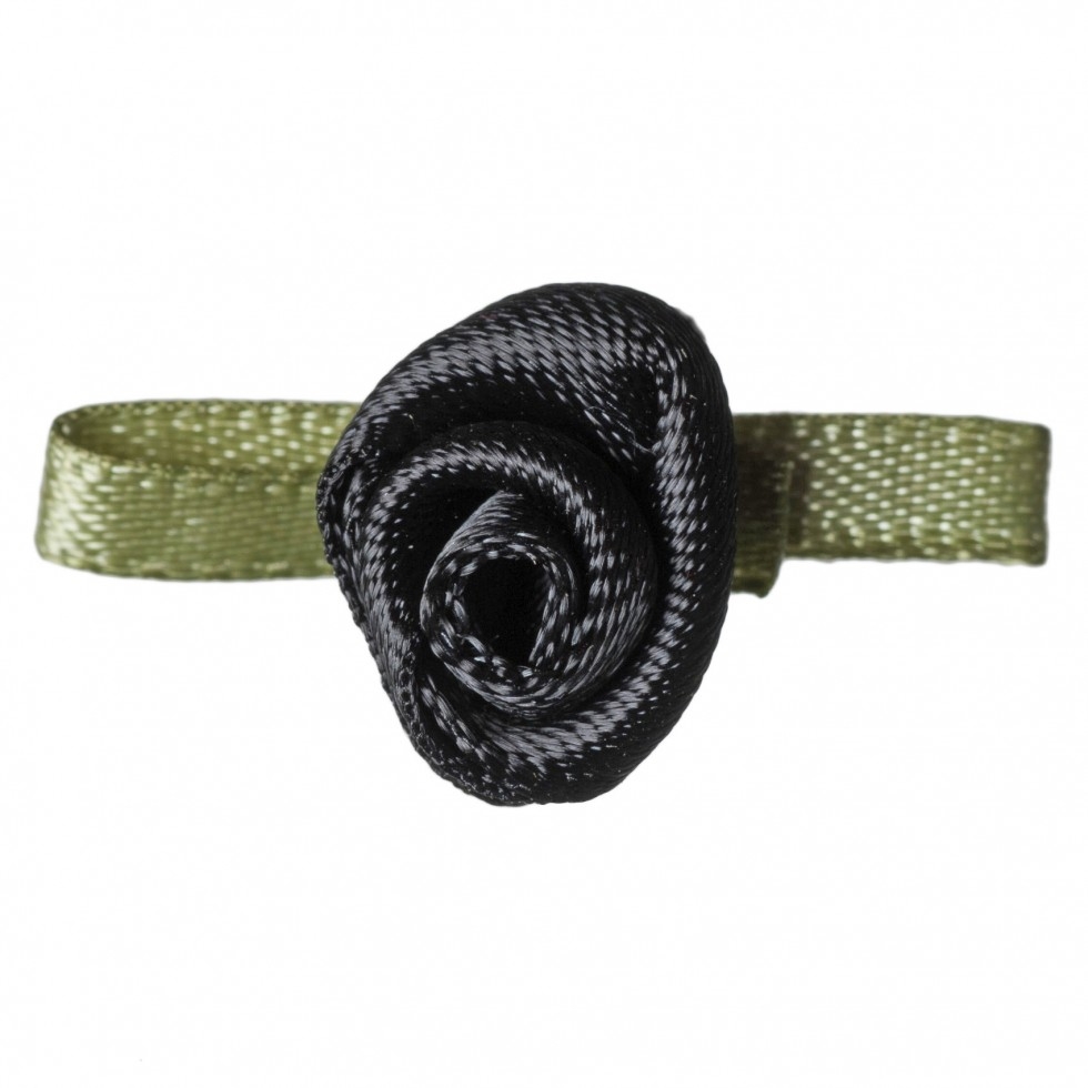 Gutermann Satin Ribbon Roses Black