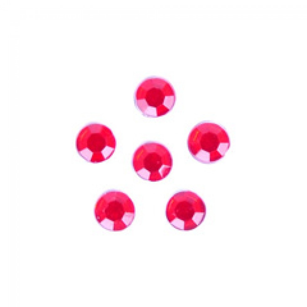 Trimits Round Stick On Diamantes Red