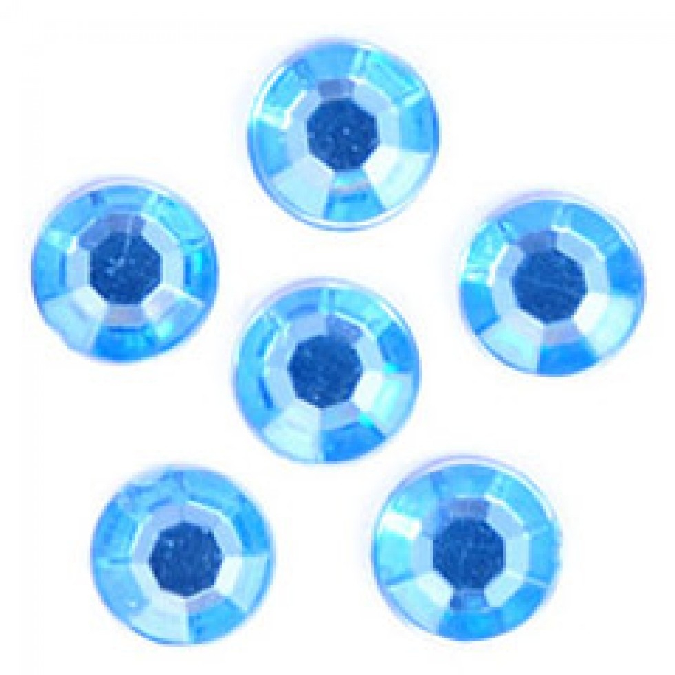 Trimits Round Stick On Diamantes Blue