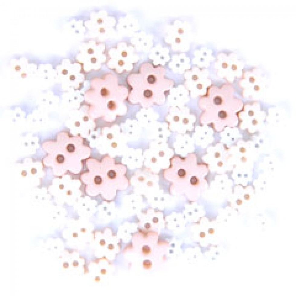 Trimits Flower Miniature Buttons White