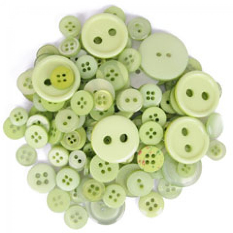 Trimits Assorted Buttons for Crafts Light Green