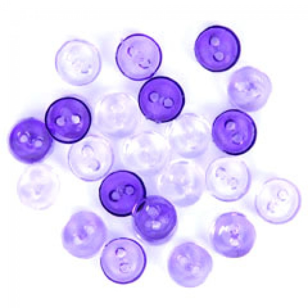 Trimits Round Miniature Buttons Transparent Lilac