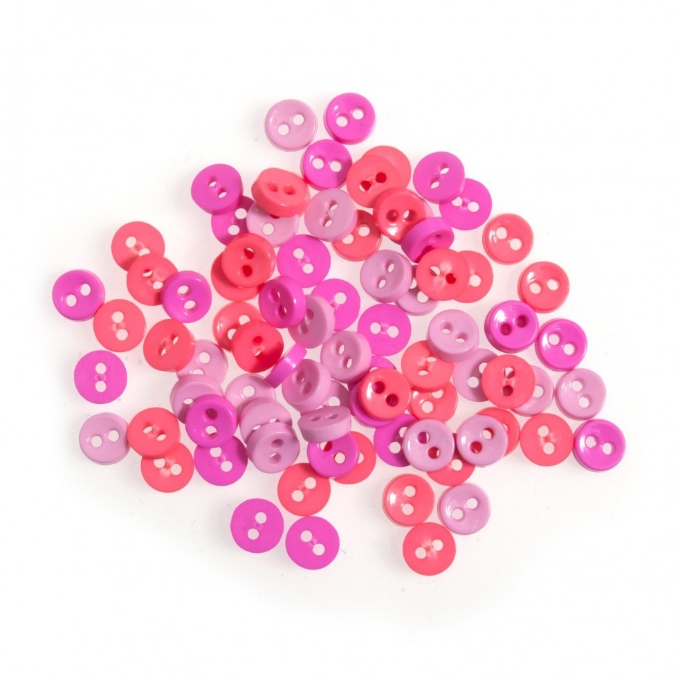 Trimits Round Miniature Buttons Pink