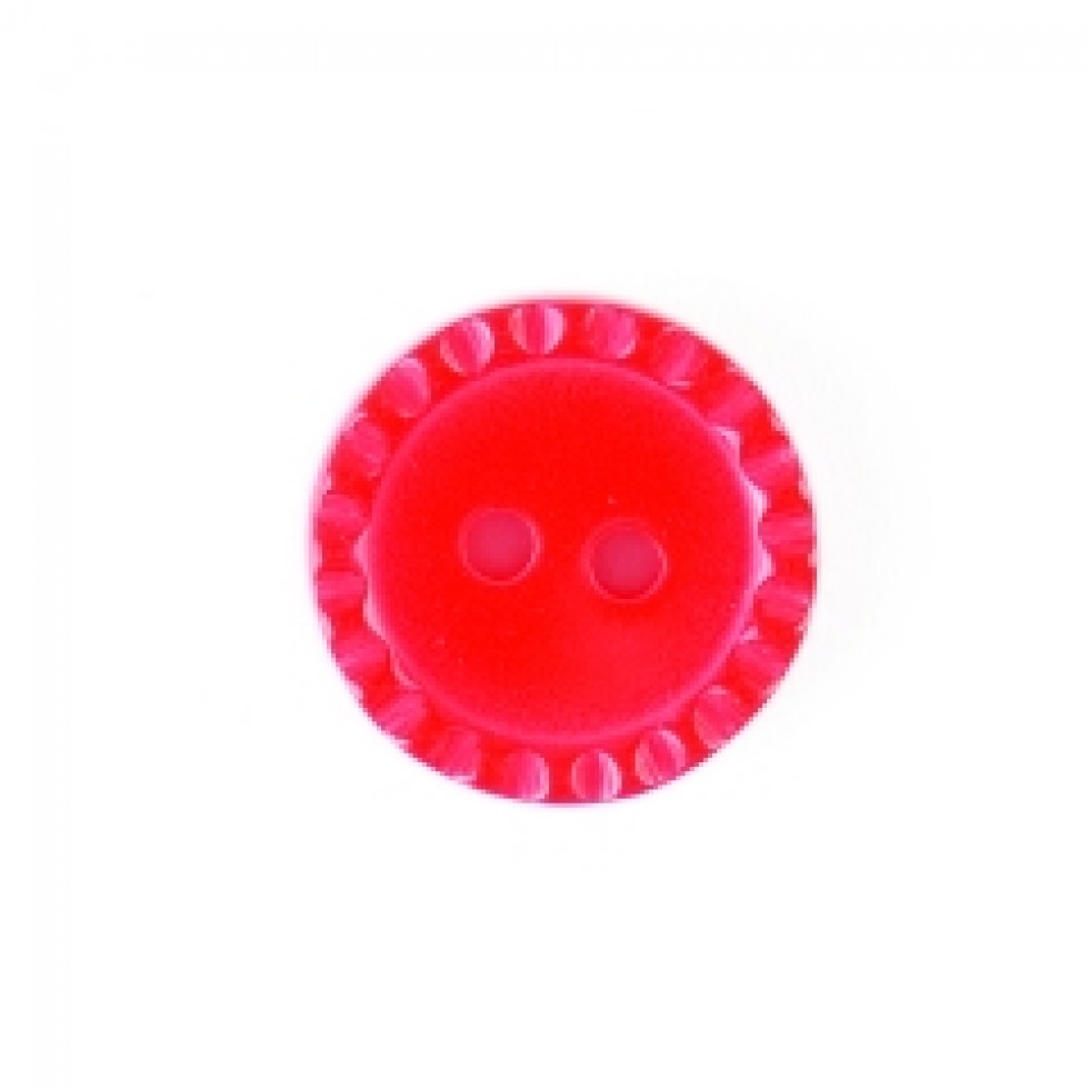 Crendon Round Fluted Edge Buttons Red