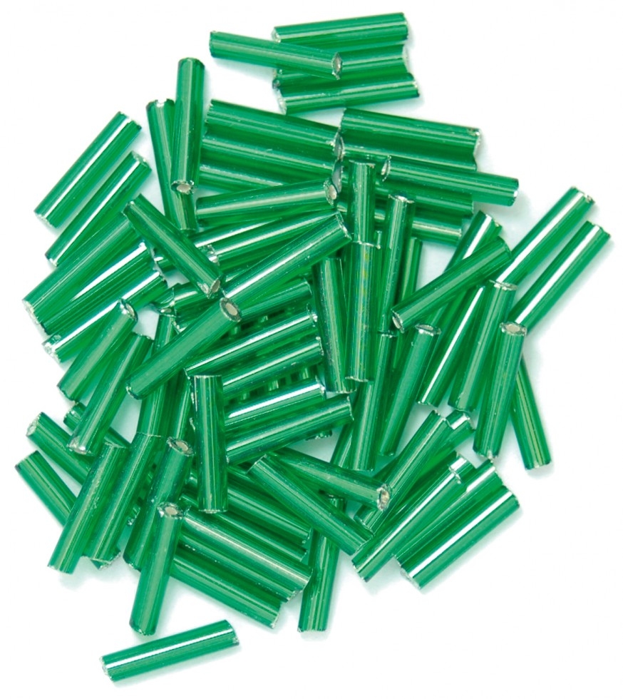 Craft Factory Glass Bugle Beads Green