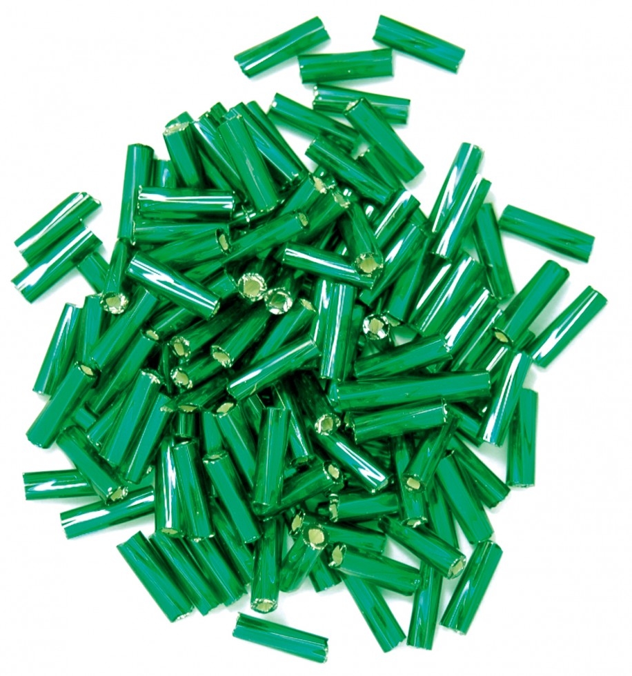 Craft Factory Twisted Glass Bugle Beads Green