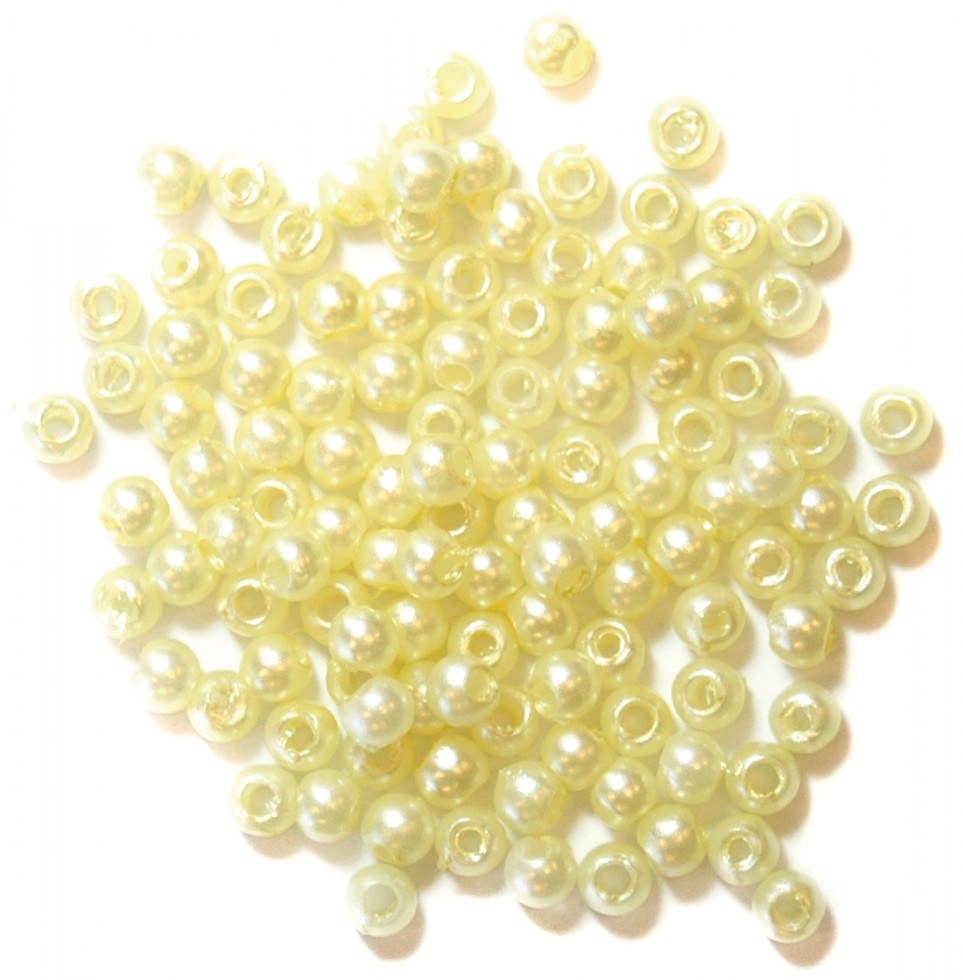 Craft Factory Round Pearl Beads Cream