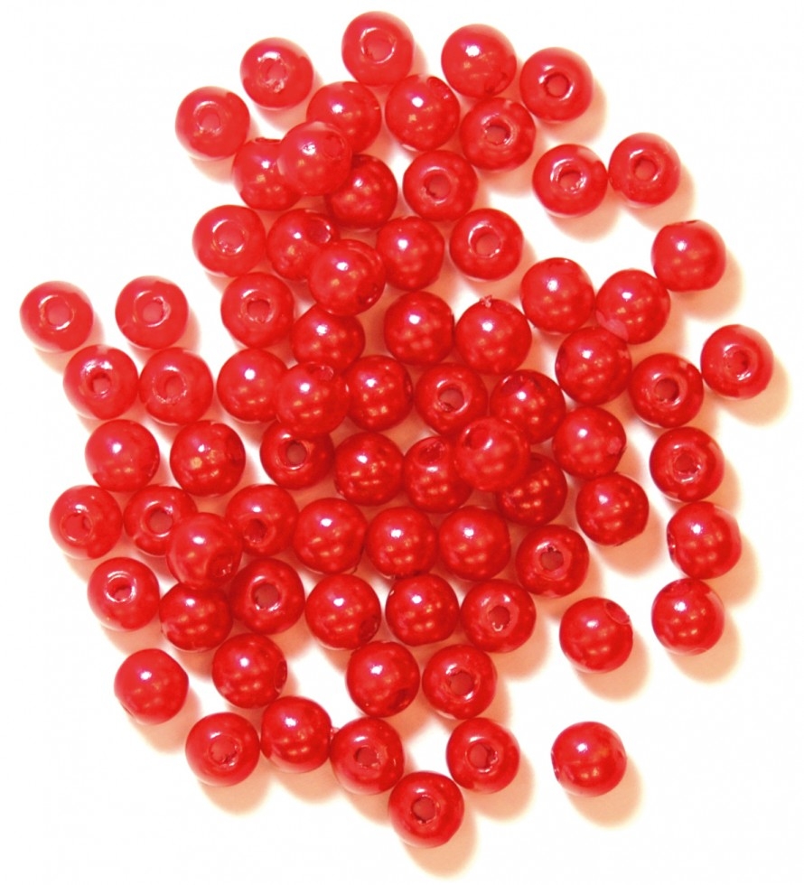 Craft Factory Round Pearl Beads Red