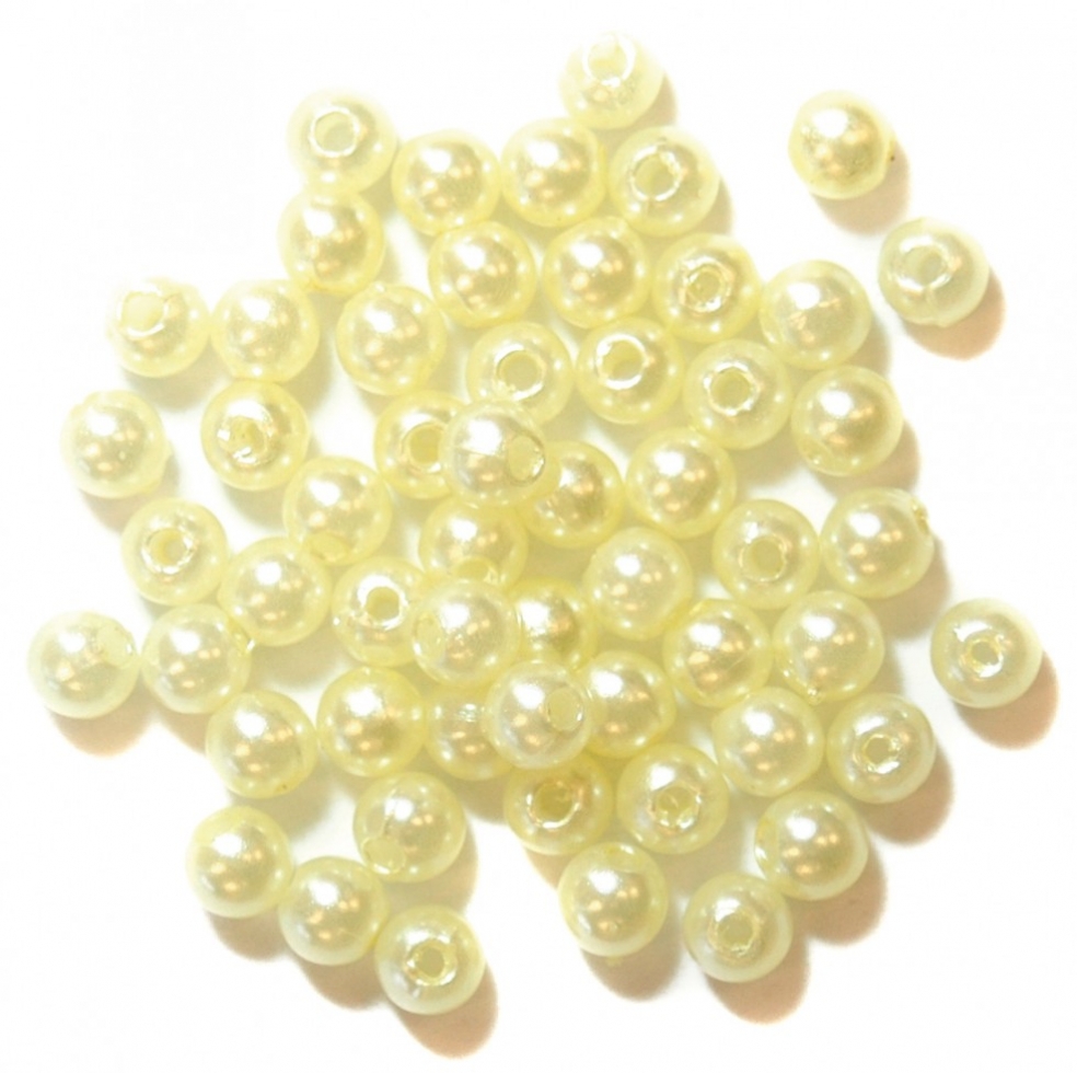 Craft Factory Round Pearl Beads Cream