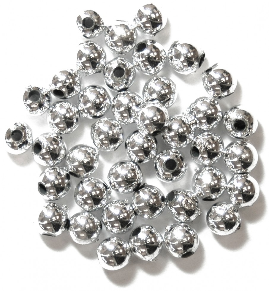 Craft Factory Round Pearl Beads Silver