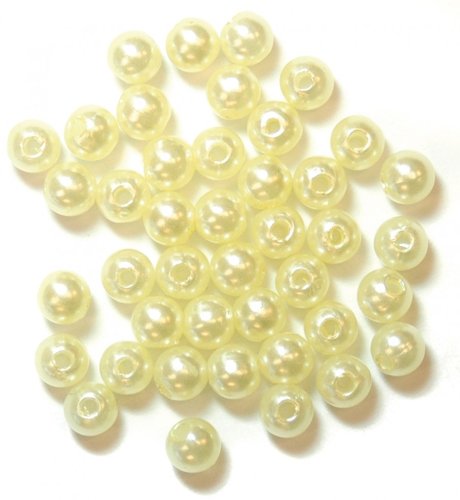 Craft Factory Round Pearl Beads Cream