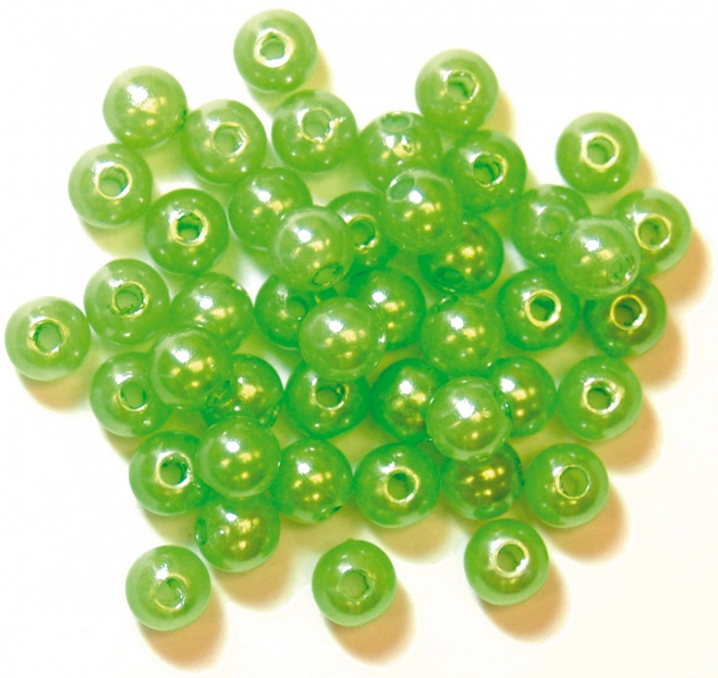 Craft Factory Round Pearl Beads Lime Green