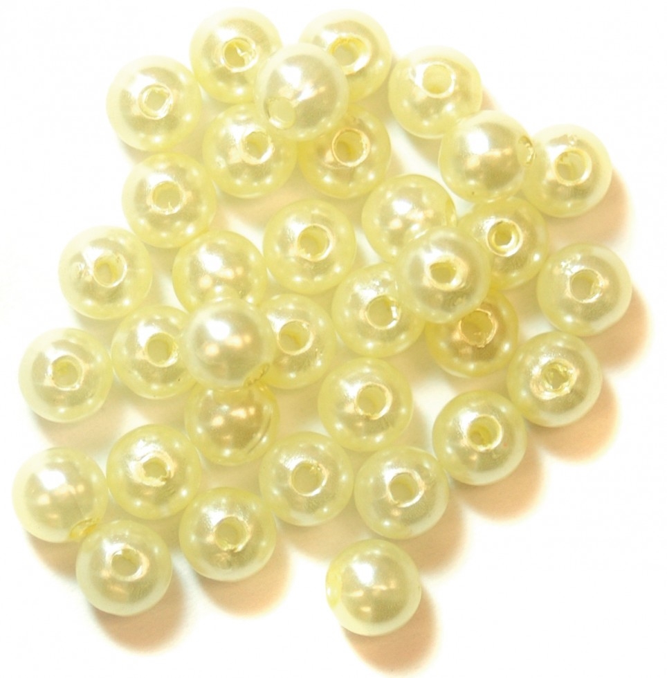 Craft Factory Round Pearl Beads Cream