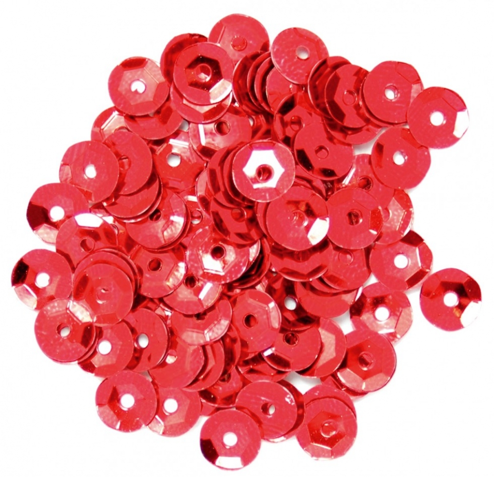 Craft Factory Round Cup Sequins Red