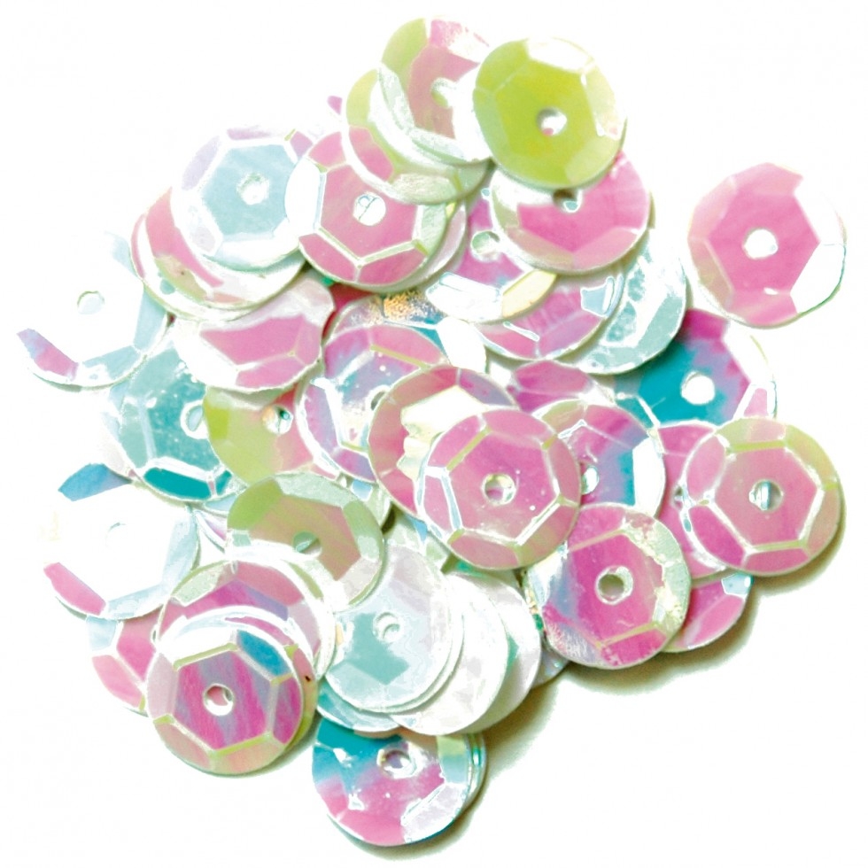Craft Factory Round Cup Sequins White
