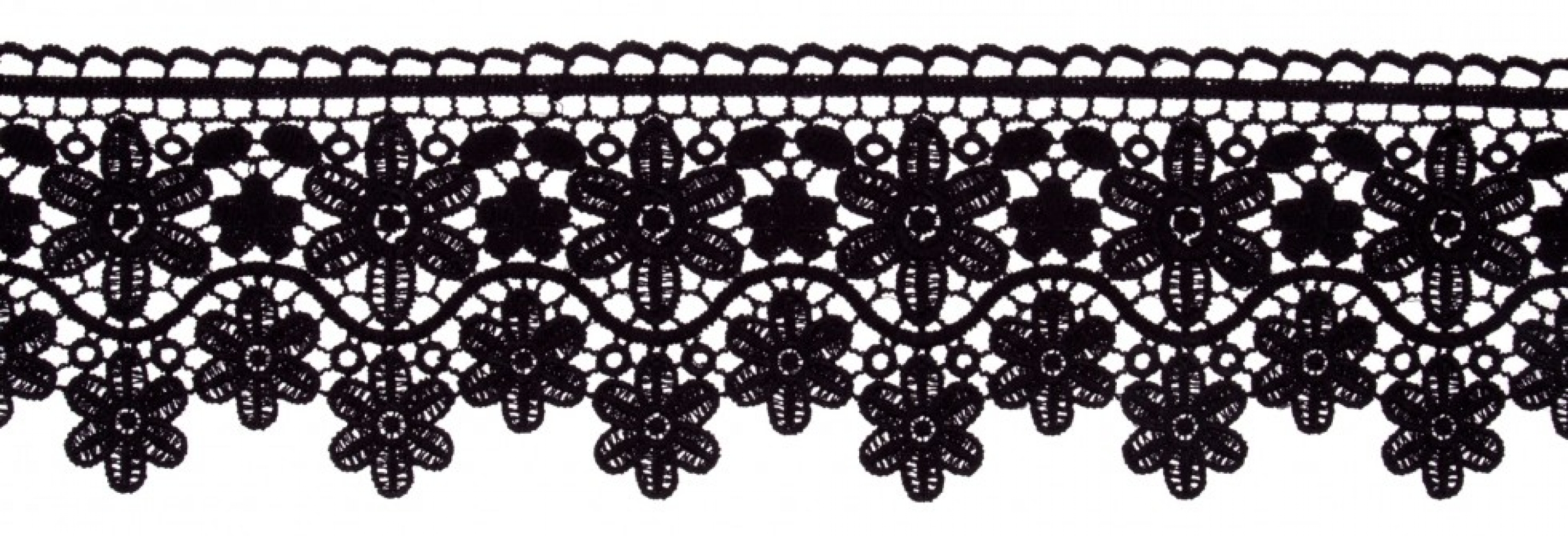 Essential Trimmings Flower Guipure Lace Trim Black