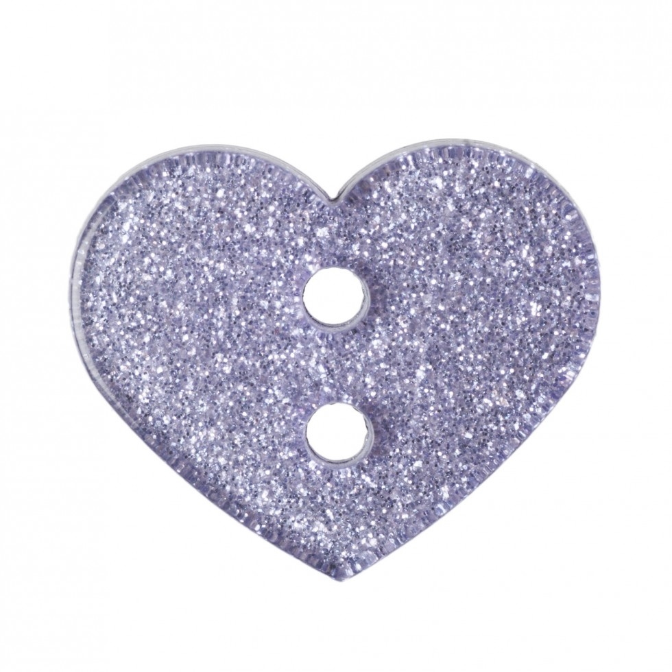 Trimits Heart Glitter Buttons Lilac