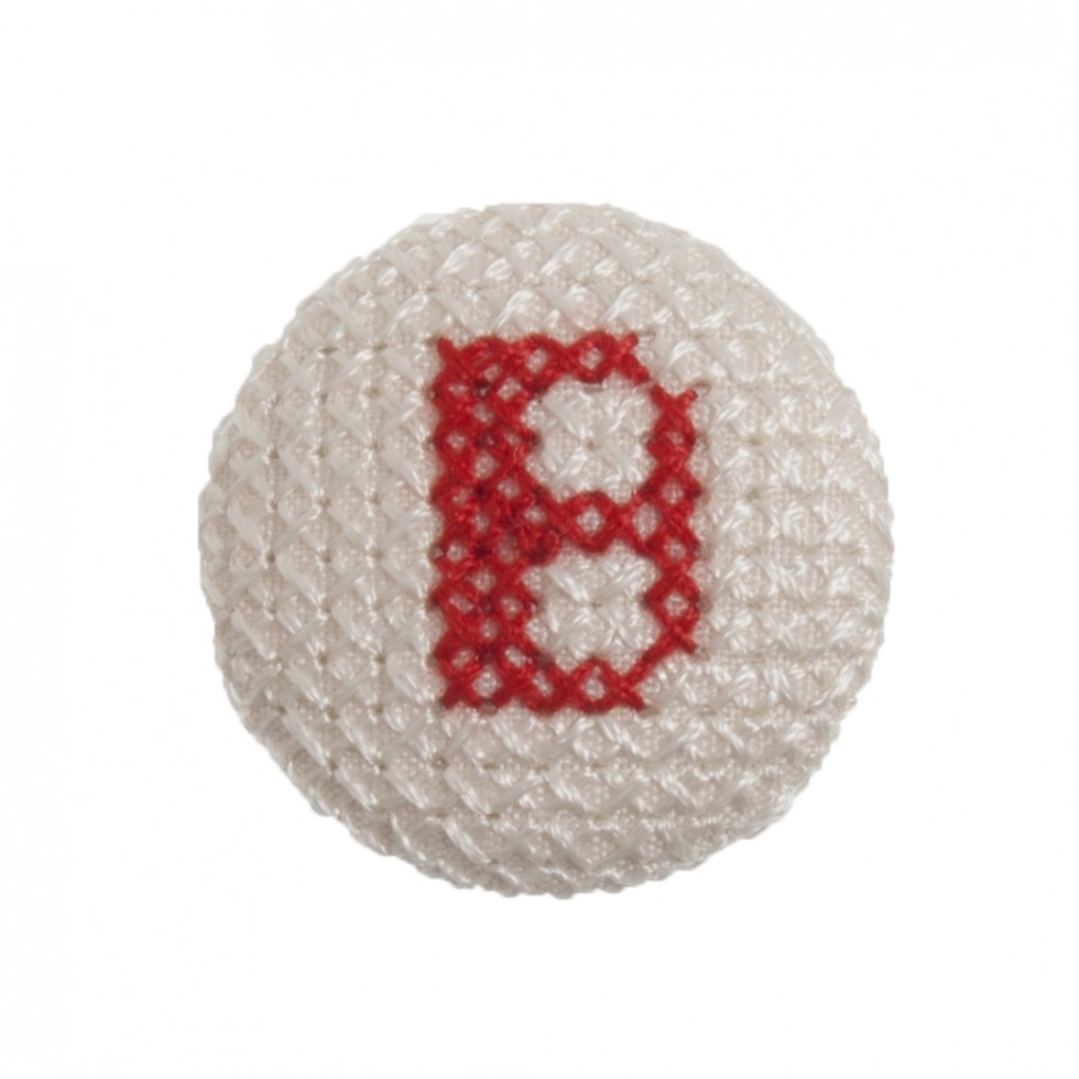 Trimits Cross Stitch Alphabet Buttons Red on White Letter B