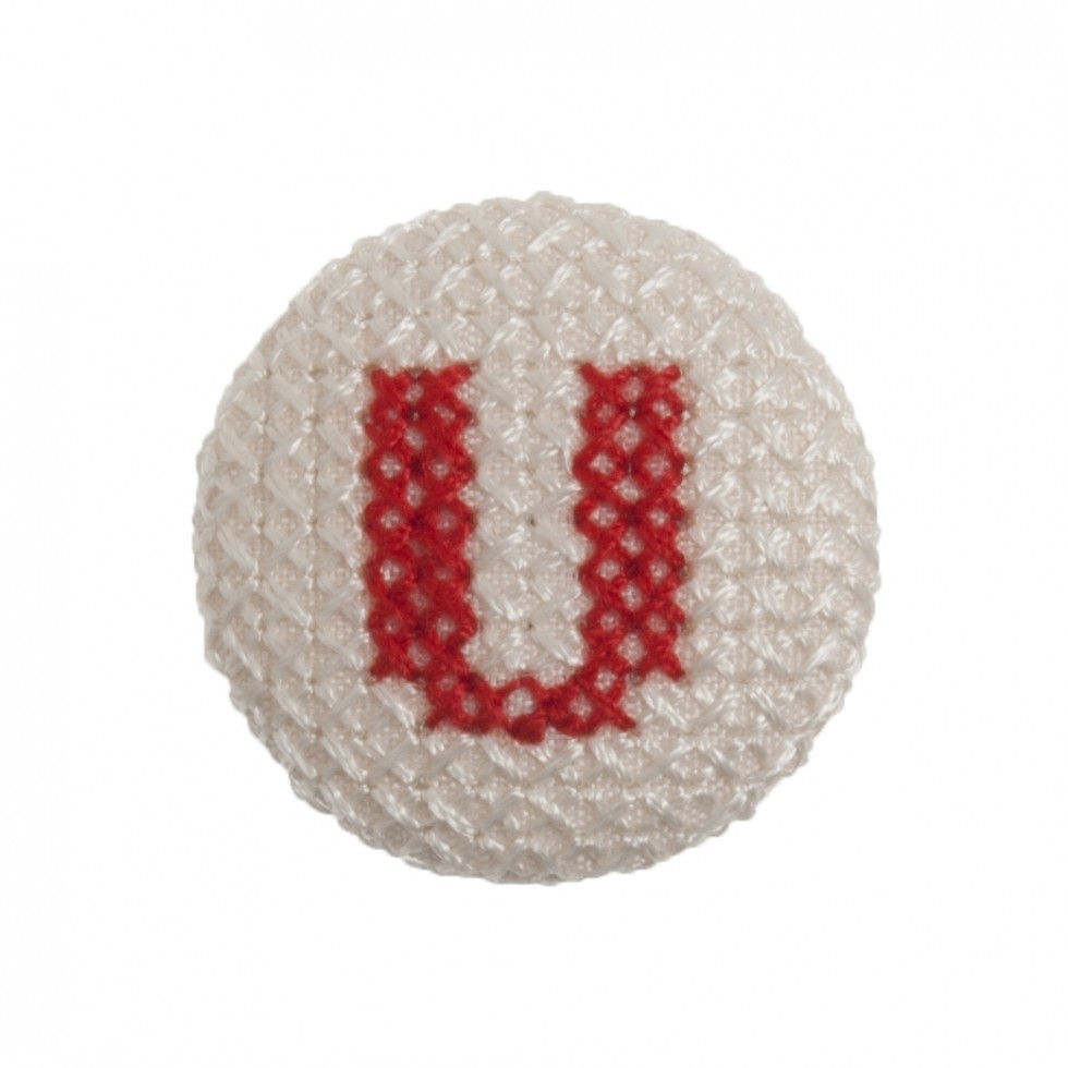 Trimits Cross Stitch Alphabet Buttons Red on White Letter U