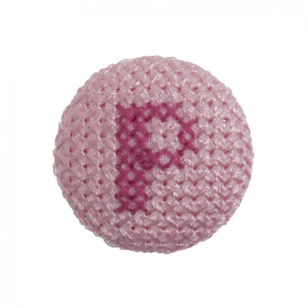 Trimits Cross Stitch Alphabet Buttons Fuchsia on Pink Letter P