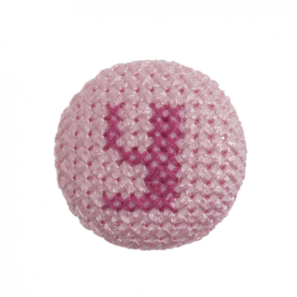 Trimits Cross Stitch Alphabet Buttons Fuchsia on Pink Letter Y