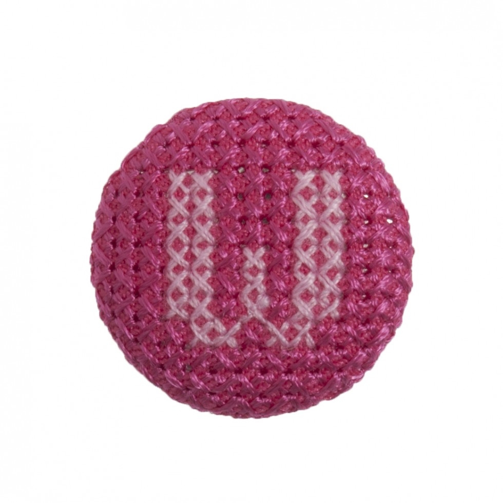 Trimits Cross Stitch Alphabet Buttons Pink on Fuchsia Letter W