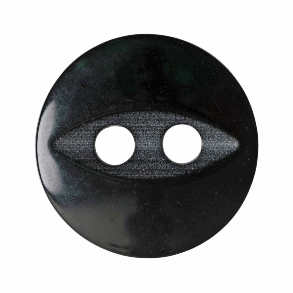 Hemline Round Fish Eye Buttons Black