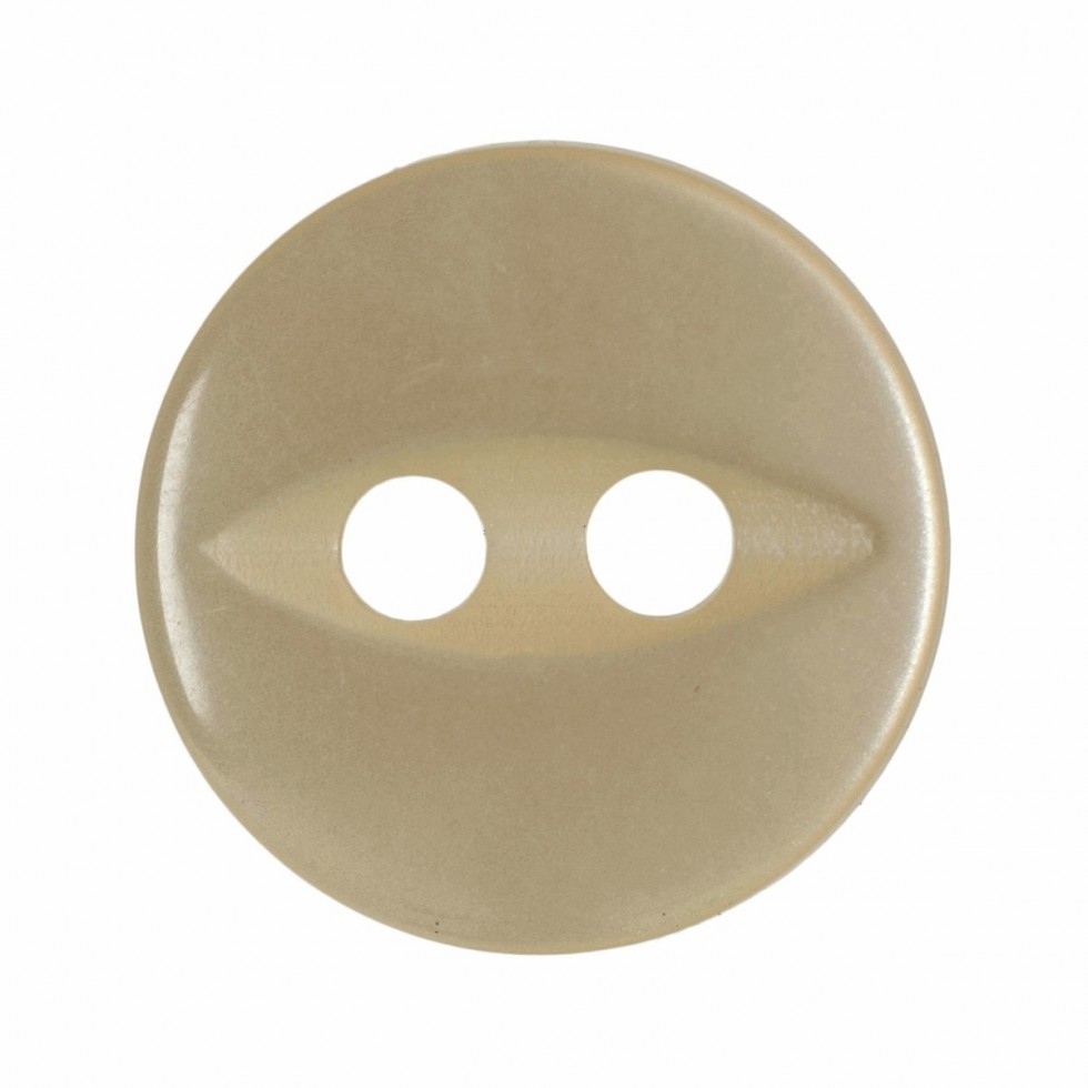 Hemline Round Fish Eye Buttons Cream