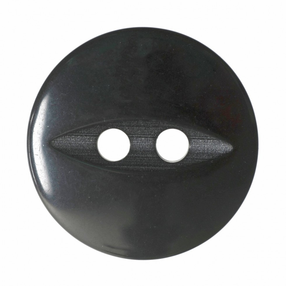 Hemline Round Fish Eye Buttons Black