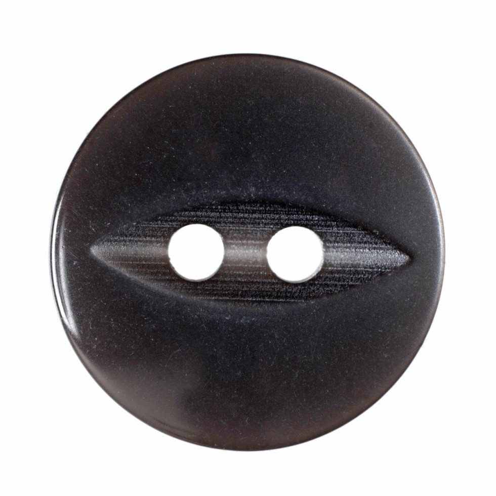 Hemline Round Fish Eye Buttons Grey