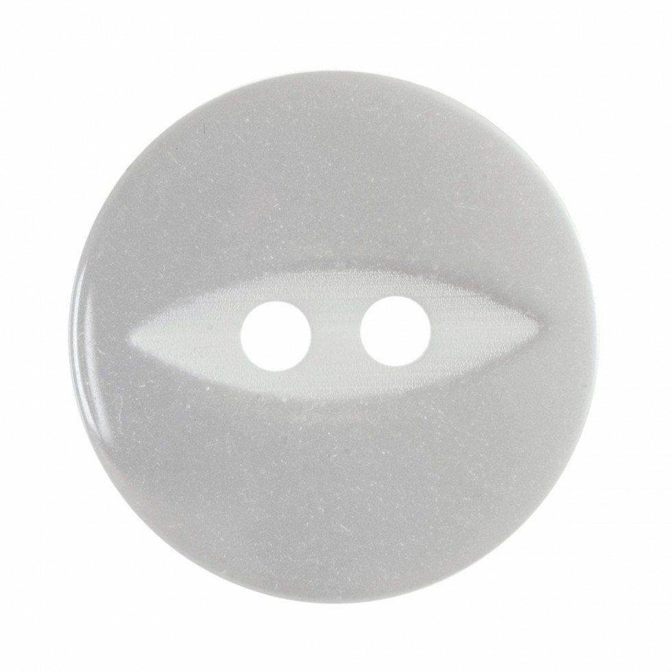 Hemline Round Fish Eye Buttons White