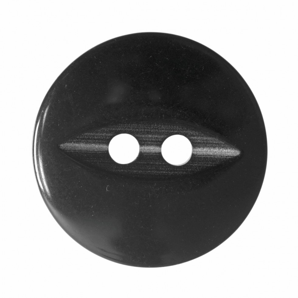 Hemline Round Fish Eye Buttons Black