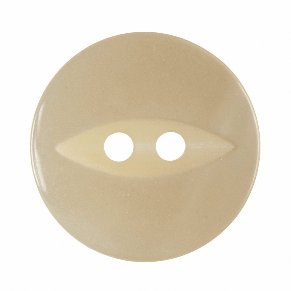 Hemline Round Fish Eye Buttons Cream