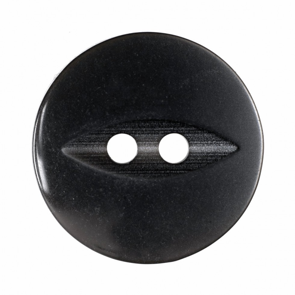 Hemline Round Fish Eye Buttons Grey
