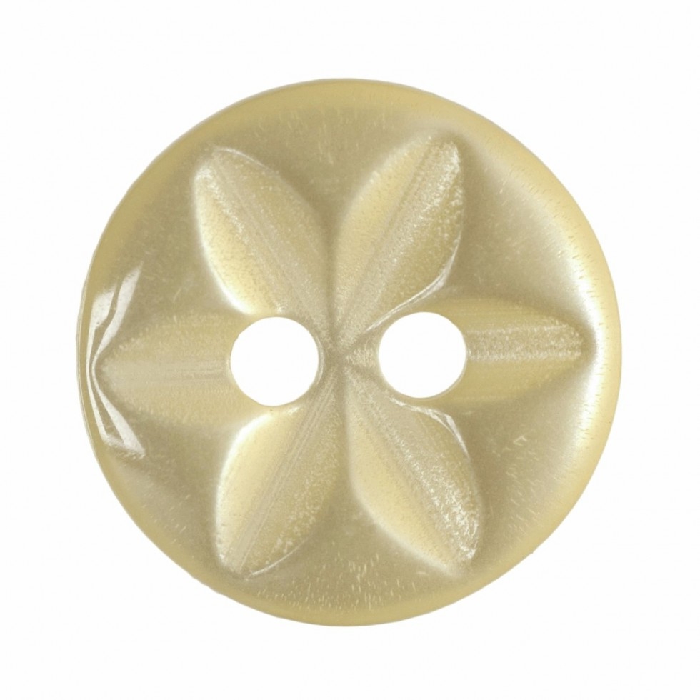 Hemline Round Floral Buttons Yellow
