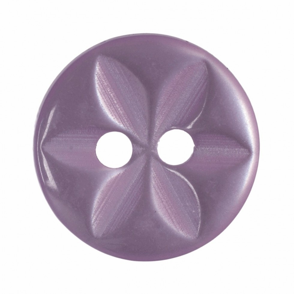 Hemline Round Floral Buttons Lilac