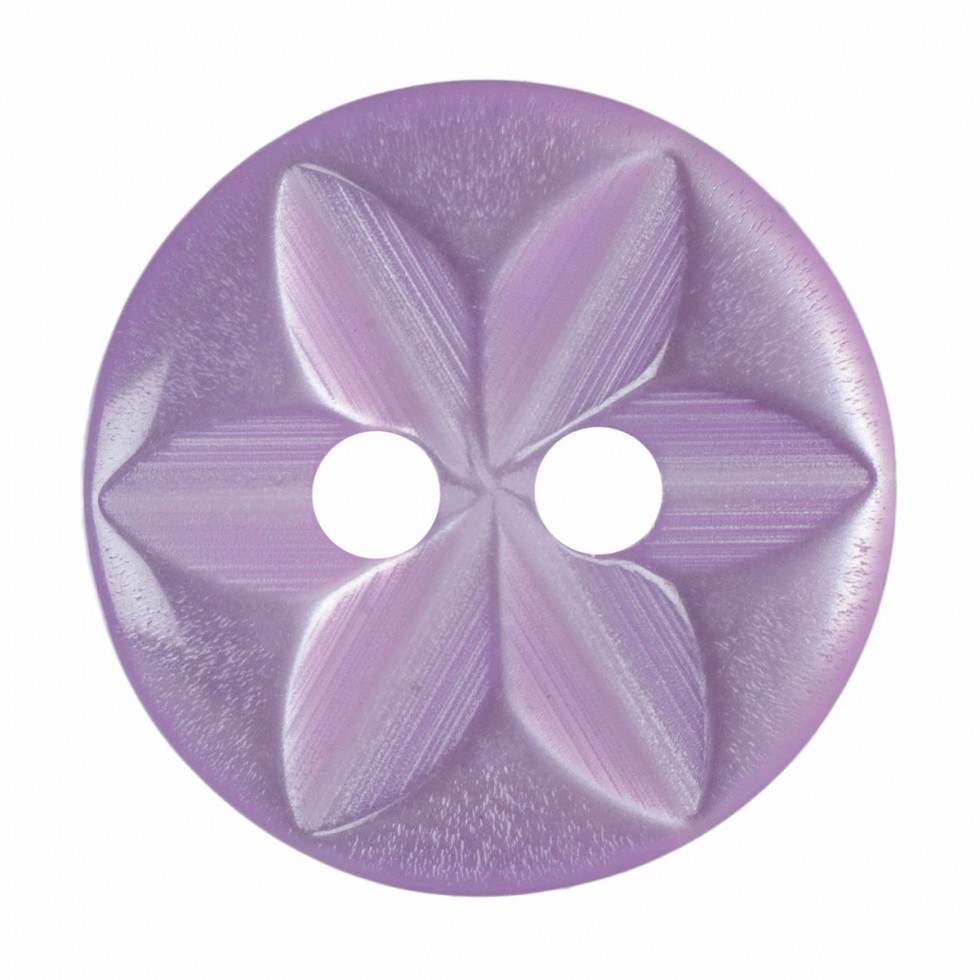 Hemline Round Floral Buttons Lilac